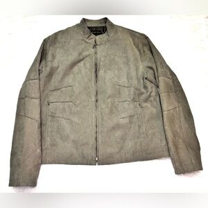 Gee Gee Sport Tan/Gray Suede Zip Dress Jacket Women’s Large